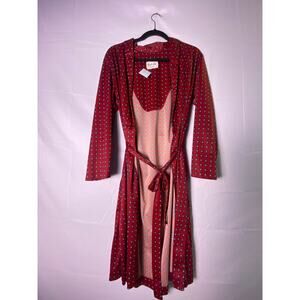 Vintage Travel Lite 70s-80s Red Black Printed Sleep Robe Women's Size Large